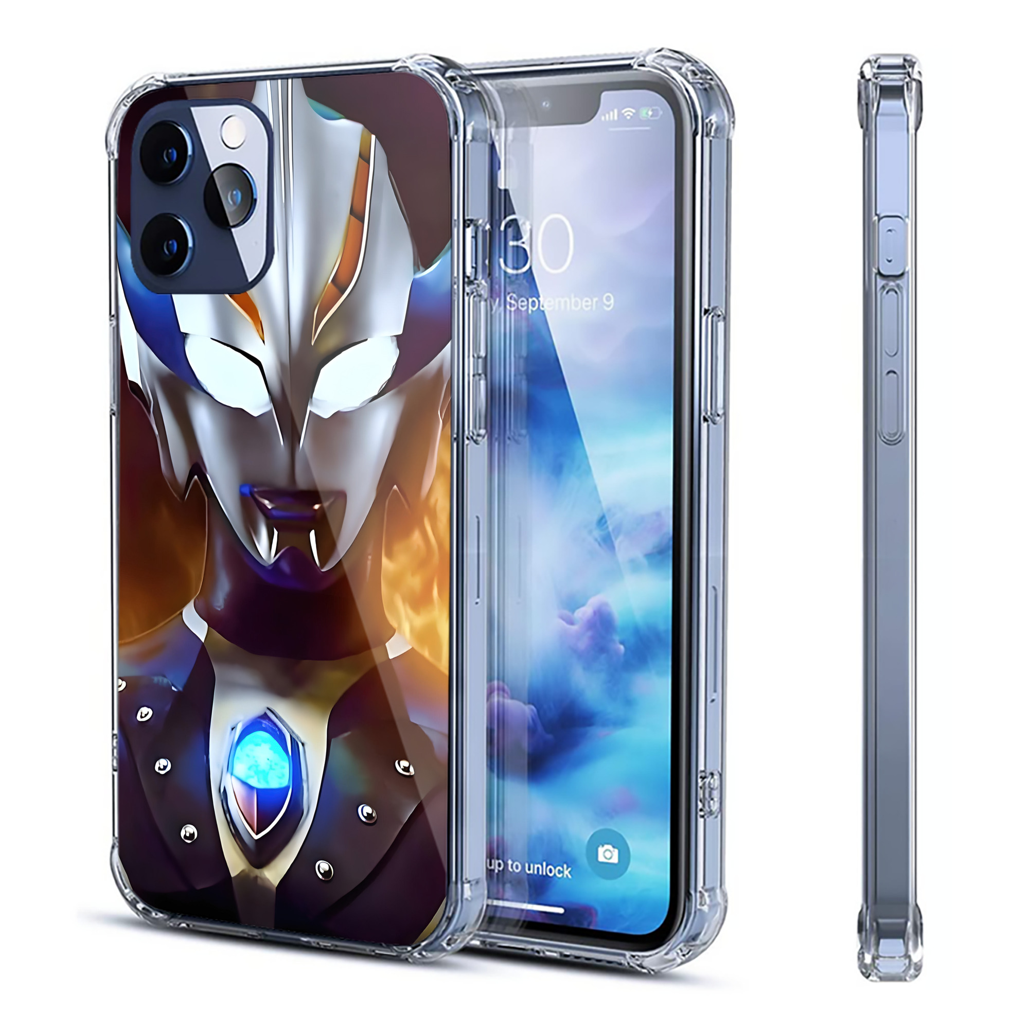 （画像用） ウルトラマン Ultraman 【iPhone 12シリーズ対応】透明スマホケース（クリアソフトケース）